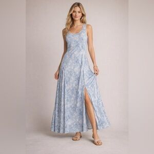 Michael Kors Light Blue Patterned Maxi Dress
